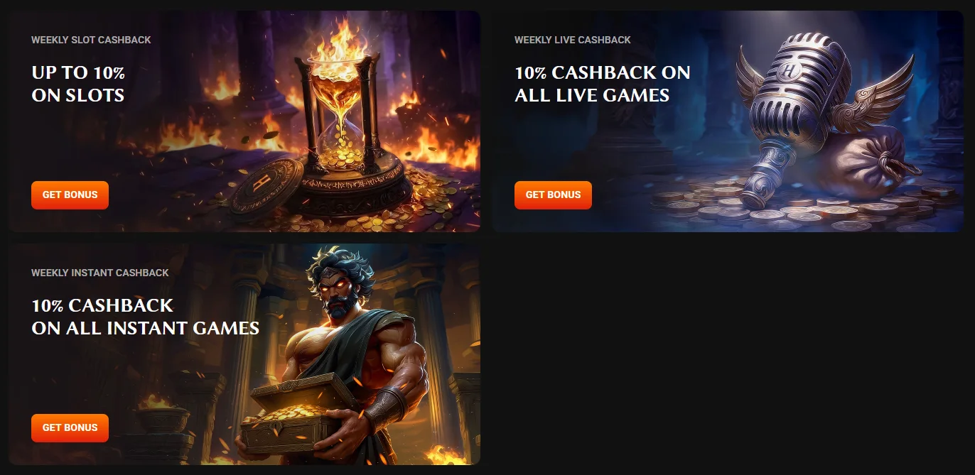 Hadesbet weekly slot live and instant cashback offers