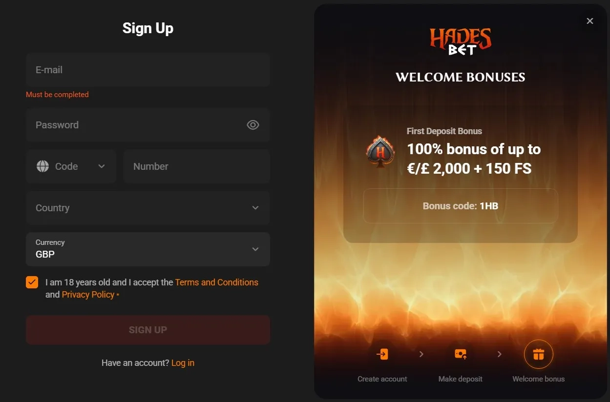 How to Register and Log In at HadesBet